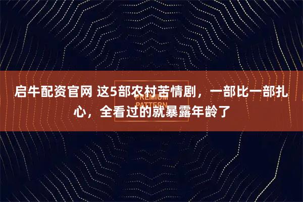 启牛配资官网 这5部农村苦情剧,一部比一部扎心,全看过的就暴露年龄了